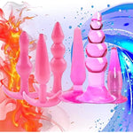 Butt Plugs, 6 Pcs Anal Training Kit Soft Jelly Anal Plug G-Spot Prostate Massager Anus Trainer For Adult Masturbation Sm Beginner Gay Couple Sex Game Play For Men Women Couples(Pink)
