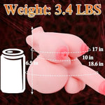 Mini Shemale Sex Doll Torso With Penetrable Nipples, 3.4 Lbs Small Sex Doll Male Masturbator For Men Gay With Vaginal Anal Breast Channel, Small Pocket Pussy For Male (Flesh)