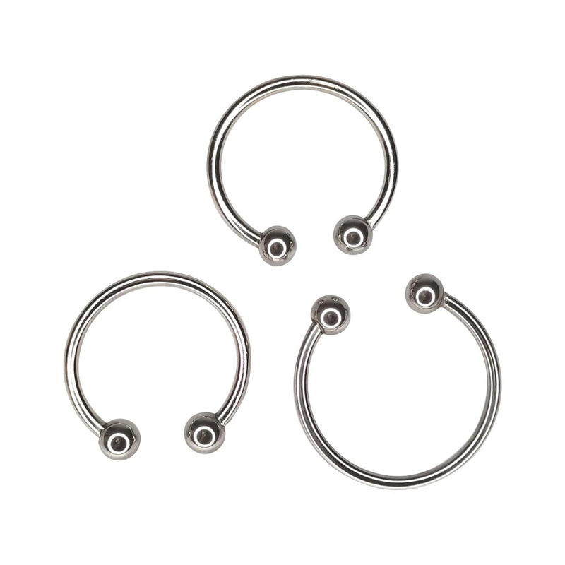 Stainless Steel Cock Ring 2 Beads Penis Ring Glans Stimulating Penis Opening Loop Sex Delay Ejaculating Toys For Men C
