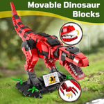 Dinosaur Building Blocks Toys For Kids Ages 6-14 | Stem Building Block Set, Christmas Birthday Gift For Boys Ages 6-8 7-9 8-14 (Red)