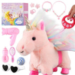Pink Unicorn Toys For Girls Toy Set Singing Walking Electronic Plush Unicorns With Control Leash, Pretend Dress Up Animated Stuffed Unicorn Gift For Kidstoddler Kids 3 4 5 6 Years
