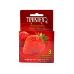Strawberry Flavored Lubricated Latex Condoms with Silver Pocket Case, 3 Count