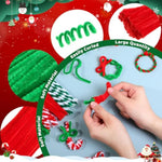 800 Pcs Christmas Pipe Cleaners, 4 Colors, 12 Inch Chenille Stems for DIY Crafts