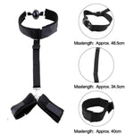 Bondage Restraint Ball Mouth Gag With Handcuffs Fetish Bdsm Collar Leather Ball Gag Restraint, Sm Bed Restraint Kit Equipment For Couples Game, Adjustable Bondage Toys Fit Almost All Women