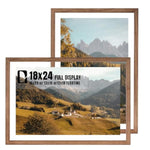 2 Pack 18 x 24 Floating Picture Frames, Solid Wood Double Plexiglass Wall Frames