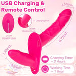 Strap-On Dildo Vibrator For Women & Lesbian Couples, Double-Ended Wearable Vibrating Dildo With 10 Vibration,Adjustable Harness Remote Control G-Spot & Clitoral Stimulation Female Adult Sex Toys