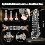 Reusable Penis Sleeve Cock Ring Adult Sex Toys For Men, Soft Inner Graininess Shaped Penis Extender Penis Ring Testicle G Spot Stimulation, Waterproof Male Sex Toys For Adult Couples Pleasure