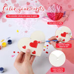 30 Sets Valentine’s Day DIY Heart Painting Kit with Paints, Brushes & Gift Bags