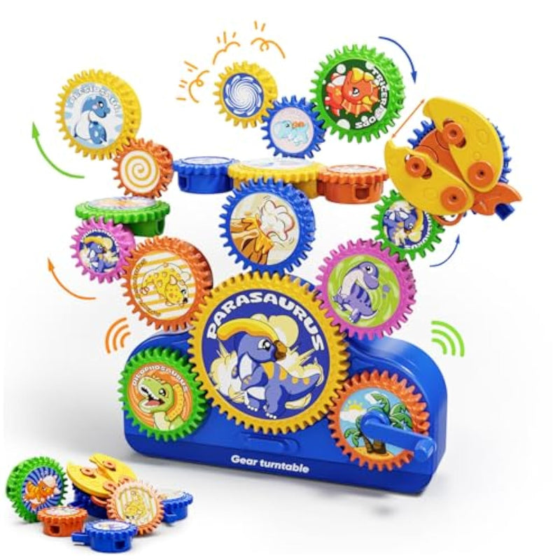2025 Stem Gears Toys For Kids Ages For 1-3, Creative Learning Building Blocks, 13Pcs Educational Construction Toy Set, Electric & Manual Dual Mode, Versatile Gear Playset Gift For Boys & Girls