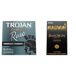 Bareskin Raw Thin Condoms 24 Count And Magnum Bareskin Large Size Condoms 10 Count