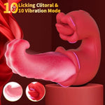 Vibrator Adult Sex Toys For Women - 4 In 1 Tongue Thrusting Vibrators Dildo Rose Sex Toys With 10 Licking Clitoral & 10 Vibration Mode, G Spot Clit Stimulator Tongue Toy For Women Couples Games