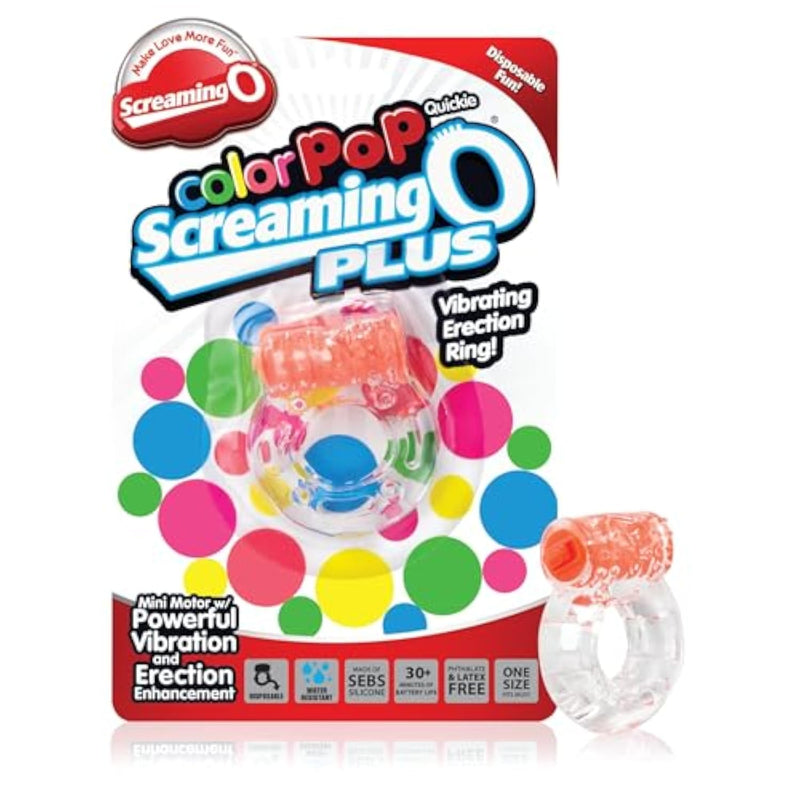 Vibrating Silicone Cock Ring for Couples - Orange Colorpop Quickie