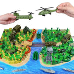 Army Men Military Toys For Boys Age 3-12, 124 Pcs Plastic Army Men Playset - Army Men Action Figures With Toy Soldiers, Boats, Tanks, Helicopters And Battleships - Birthday Gift For Kids