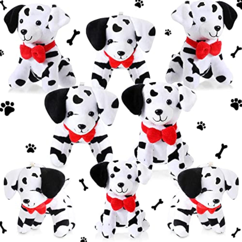 8 Pcs Dalmatian Stuffed Animal Bulk Operation Christmas 4.8 Inch Plush Dalmatians Small Soft Puppy Dog Plush Keychains For School Carnival Prize Birthday Baby Shower Adopt A Dog Party Favors