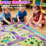 16-Piece Mini Construction Car Set|Pink Assorted Pull Back Car Toys Construction Vehicles For Girl 3-5 Years Old Kids|Small Play Truck Bulk Birthday Gift Themed Cake Decoration|Beach Party Favors Toys