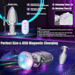 Adult Anal Plug Sex Toy, Vibrating Anal Butt Plug, Light Up But Plug With App And Remote Controlled Vibrator, Stainless Steel Anal Toys Jewel Glow In The Dark For Men And Women