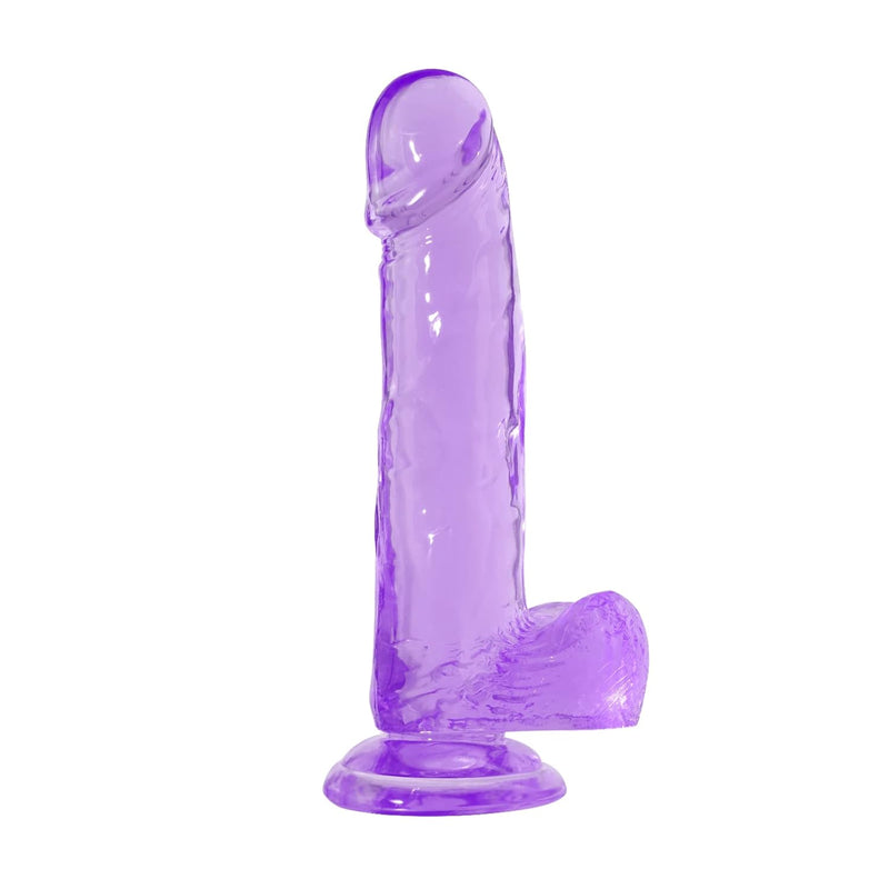 8 Inch Realistic Dildo Jelly Dong For Women With Strong Suction Cup Base For Vaginal G-Spot And Anal Play