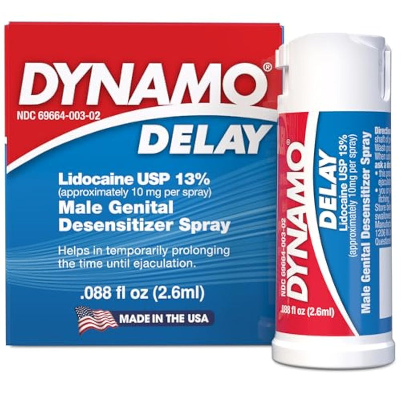 Dynamo Delay Travel Size Spray For Men – 13% Lidocaine Formula To Help You Last Longer – Compact Climax Control – 6 Ml Pocket Size