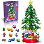 Christmas Tree Building Block Set, 515 Pieces, Rotating Base With Ornaments And Star, Holiday Building Toy, Stocking Stuffers For Kids, Gifts For Boys & Girls