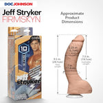 Doc Johnson Signature Series - Jeff Stryker - 10 Inch Realistic ULTRASKYN Dildo with Removable Vac-U-Lock Suction Cup - F-Machine & Harness Compatible - for Adults Only, Vanilla