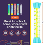 Liquid Motion Bubbler Toy Cool Tubes 5-Pack Colorful Hourglass Timer With Droplet Movement, Bedroom, Sensory Play For Home Or School (Bubble-Tube-5)