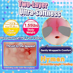 Dual Opening Male Masturbator with Suction Cup, Realistic Rear Sleeve – 1.55lbs Non-Through Skeleton Design, Internal First-Time Tightness Experience, Textured Pocket Pussy (Flesh Color)
