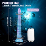 Luminous Anal Dildo Long Tentacle Dildo With Suction, 12Inch Thin Silicone Dragon Dildos Octopus Anal Plug Adult Toys For Men Gay Couples