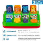 Interactive Pop Up Animals Toy With Music, Animal Sound, Activity Toys For Ages 9-12 - 18 Months &1 Year Old Kids, Babies, Toddlers, Boys & Girls