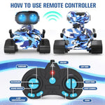Robot Toys For Kids Boys Girls Emo Robots Remote Control Smart Robot With Auto-Demonstration Led Eyes Flexible Head & Arms For 3+ Years Old Kids