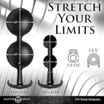 Ass Rattler Weighted Inflatable Silicone Anal Plug For Men, Women & Couples. 2 Weighted Balls Inside, Stays Inflated, Easy Pumping, Quick Release Valve For Deflation. 2 Pieces, Black