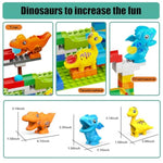 Building Blocks For Kids Toddlers 3 4 5 6 7 8+ Year Old, 127-Piece Large Classic Building Bricks, Dinosaur Marble Run With 2 Baseplate For Boys Girls All Ages, Compatible With All Major Brands