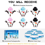 6 Pack Build a Snowman Modeling Clay Craft Kit for Kids, Christmas Activity