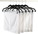 Velvet Pants Skirt Hangers with Clips -Black Women Clothes Hanger Set for Pant Suit Shirt Felt Coat Dress, Premium Non Slip Heavy Duty Space Saving Slim Clothing, 16.7" Long, Black, Pack of 20