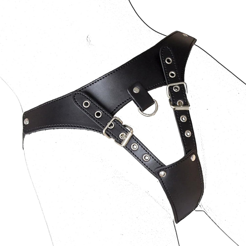 Chastity Belt Pu Leather Sexy Underwear Underpants Bdsm Black Sex Toy Bondage Erotic Costumes With Elastic Band