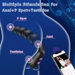 Prostate Massager Anal Beads Vibrator Sex Toys For Men, Anal Plug P Spot Massager Male Sex Toy With 9 Tapping 9 Vibrating, App Control Vibrating Butt Plug Anal Dildo For Multi-Stimulation