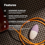 SIRI 3 - Sound-Activated Bullet Vibrator, 8 Settings, Soft Pink