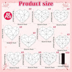 60 Pcs Love Heart Magnet Craft Kit, DIY Mother's Day Coloring Gifts for Mom