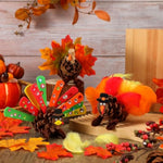 20 Sets Pinecone Turkey Craft Kit, DIY Thanksgiving Fall Table Decorations