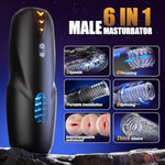 Male Masturbator Sex Toys For Men - Adult Toys Penis Pump With 8 Thrusting & 8 Spinning Modes, Pocket Pussy Male Stroker With 3D Realistic Sleeves & Indicator, Blowjob Toy Mens Sex Machine