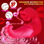 Vibrator Adult Sex Toys For Women - 4 In 1 Tongue Thrusting Vibrators Dildo Rose Sex Toys With 10 Licking Clitoral & 10 Vibration Mode, G Spot Clit Stimulator Tongue Toy For Women Couples Games