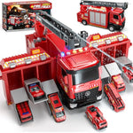 Fire Truck Toy For 2 3 4 5 Years Old Boys, Fire Trucks Playset With Rotating Ladder, Realistic Lights & Sounds, Birthday Gifts For Toddlers 2+