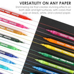 24 Pack Glitter Acrylic Paint Markers with Medium Tip Paint Pens for Art and Crafting