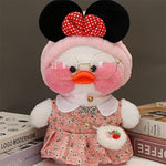 White Duck Stuffed Animals Plush Toy With Removable Clothes Cute Soft Duck Plush Toys Gifts For Kids - 12 Inch (Pink Dress Suit [4 Acc], Duck-12)