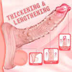Reusable Penis Sleeve With Cock Ring - 7.8 Inches Silicone Graininess Cock Sleeve Penis Ring Penis Extender Realistic Skin Soft Penis Enlarger For Men Cock Enlarger Sex Toys For Couples