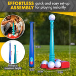 T Ball Stand For Toddlers 3-5, 5-8 - Baseball Set Includes 6 Balls, Adjustable Batting Tee, And Storage Net