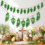 40 Pcs Palm Sunday Craft Kit, Hosanna Leaf Cards & Christian Hanging Ornaments