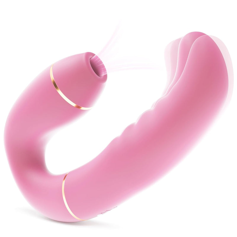 Adult Sex Toys Clitoral Sucking Vibrators - 2In1 Vibrating & Licking Tongue G Spot Vibrators, Nipples Clitoral Stimulator Dildo With 10 Modes Sucker Anal Sex Toy For Women Couples Pleasure