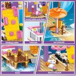 Friends Seaside Villa Building Set, 955 Pcs Beach House Building Block Toys, Stem Creative Vacation Hut Brick Kit With Helicopter,Sailboat,Yacht,Birthday Gifts For Kids Girls Boys Age 6-12+