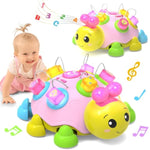 Baby Musical Ladybug Crawling Toys,Baby Toy 6-12 Months With Light-Up Music, Early Educational Learning Toy, Infant Gift Toys For 7 8 9 10 11 Months 1-2 Years Old Newborn Girls (Pink)