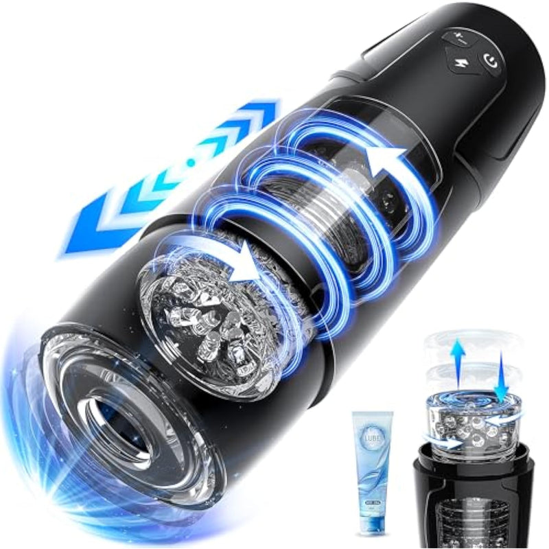Male Masturbator Penis Pump - Male Sex Toys For Men With Upgrade 7 Vacuum Pump & 7 Thrusting Rotating Vibrating Sucking Licking Adult Toys Mens Sex Toys Pumps & Enlargers